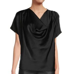 RENEE C. Satin Cowlneck Top size L